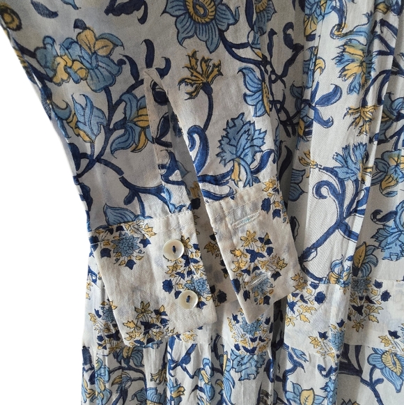 Tuckernuck Ro's Garden Diwali Maxi Dress Long Sleeve Blue Floral Size XS - Picture 7 of 7